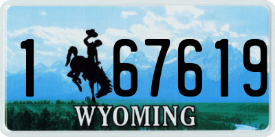 WY license plate 167619