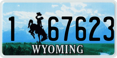 WY license plate 167623