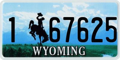 WY license plate 167625