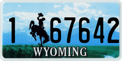 WY license plate 167642