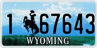 WY license plate 167643