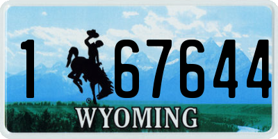 WY license plate 167644