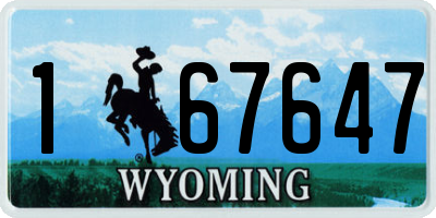 WY license plate 167647