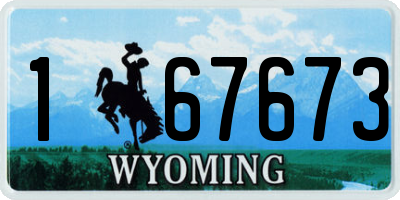 WY license plate 167673