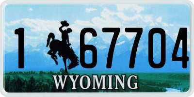 WY license plate 167704