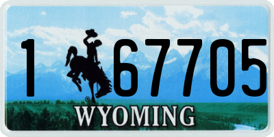 WY license plate 167705
