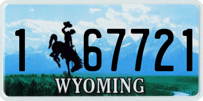 WY license plate 167721