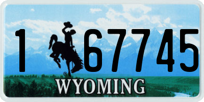 WY license plate 167745