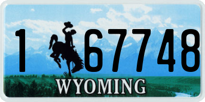 WY license plate 167748