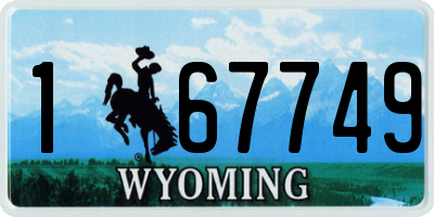 WY license plate 167749