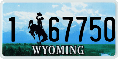 WY license plate 167750