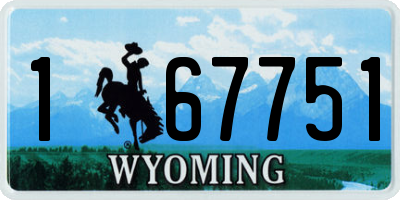 WY license plate 167751