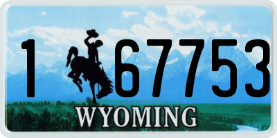WY license plate 167753