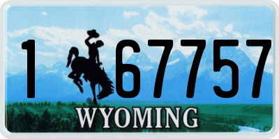 WY license plate 167757