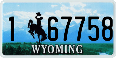 WY license plate 167758