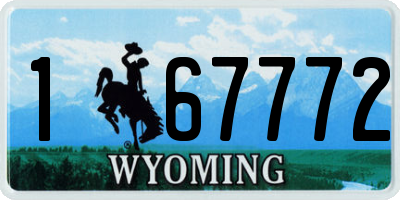 WY license plate 167772