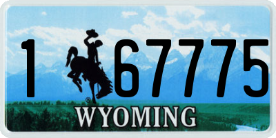WY license plate 167775