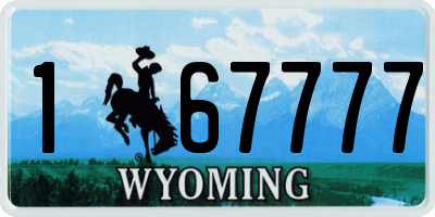 WY license plate 167777