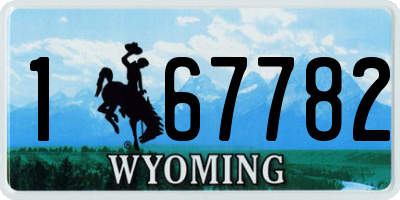 WY license plate 167782