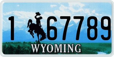 WY license plate 167789