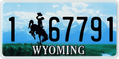 WY license plate 167791