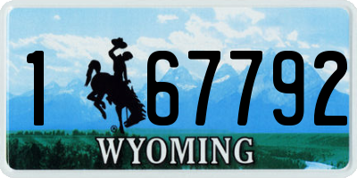 WY license plate 167792