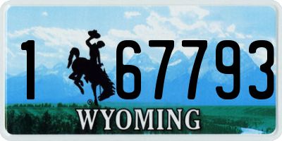 WY license plate 167793