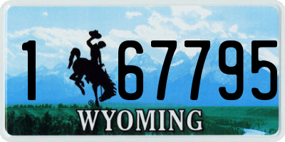 WY license plate 167795