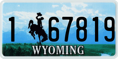 WY license plate 167819