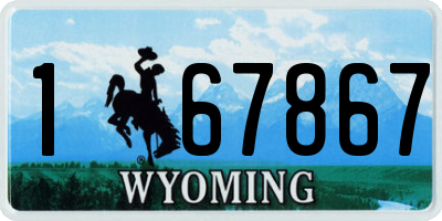 WY license plate 167867