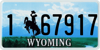 WY license plate 167917
