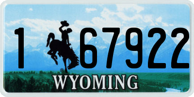 WY license plate 167922