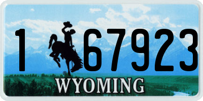 WY license plate 167923