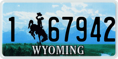 WY license plate 167942