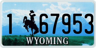 WY license plate 167953