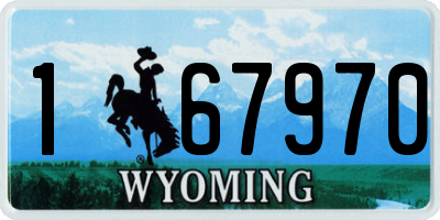 WY license plate 167970
