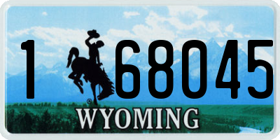 WY license plate 168045