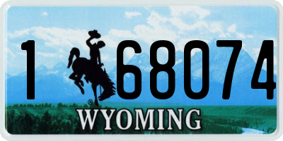 WY license plate 168074