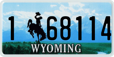WY license plate 168114