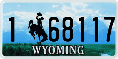 WY license plate 168117