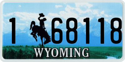 WY license plate 168118