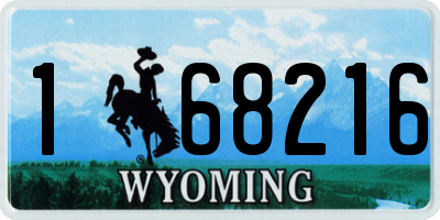 WY license plate 168216