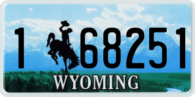 WY license plate 168251
