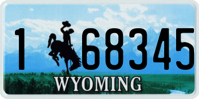 WY license plate 168345