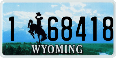 WY license plate 168418