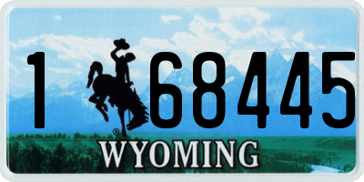 WY license plate 168445