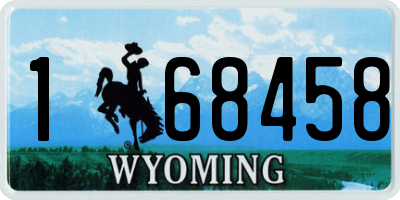 WY license plate 168458