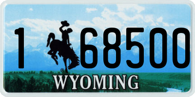 WY license plate 168500