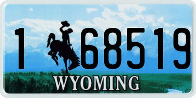 WY license plate 168519