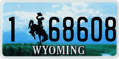WY license plate 168608